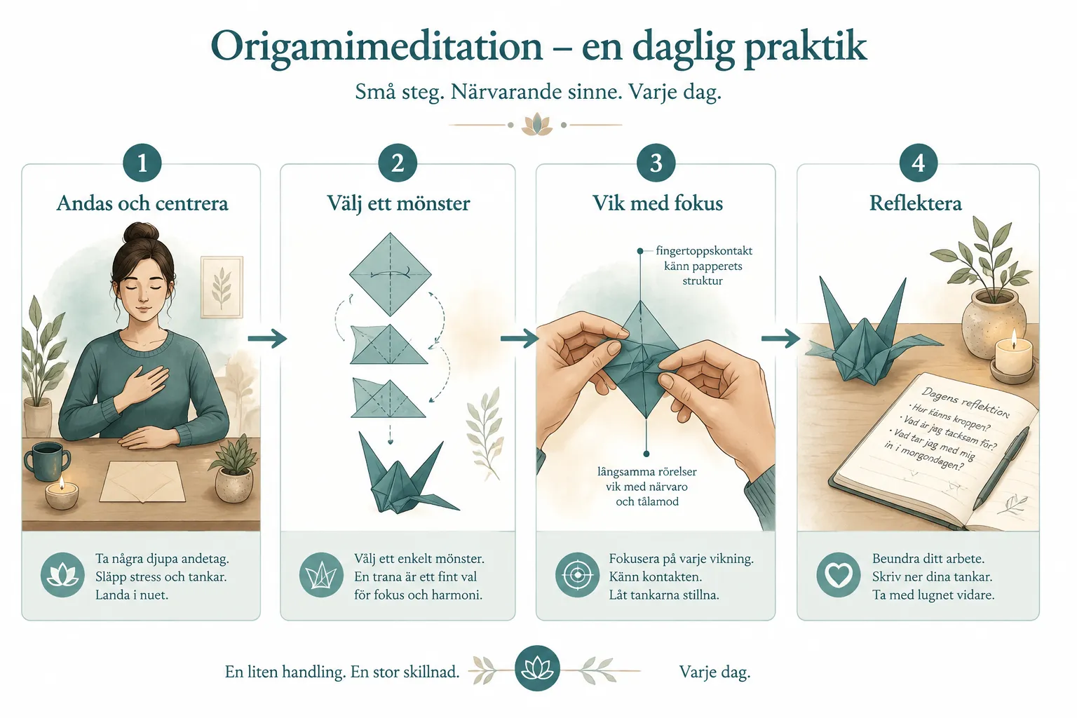 Pappersvikning för inre lugn: Använd origami som en daglig meditationsform 1 Bästa origamiprojekt för nybörjare
