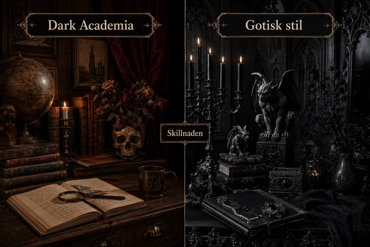 Dark Academia i stugan: Inred med dova färger, gamla böcker och patina 2 Dark academia vs gotisk inredning: vad är skillnaden?