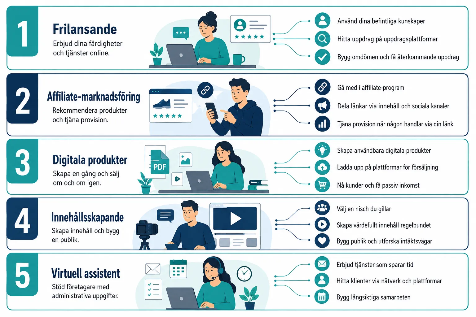 De 5 bästa digitala affärsidéerna för kvällstid utan startkapital