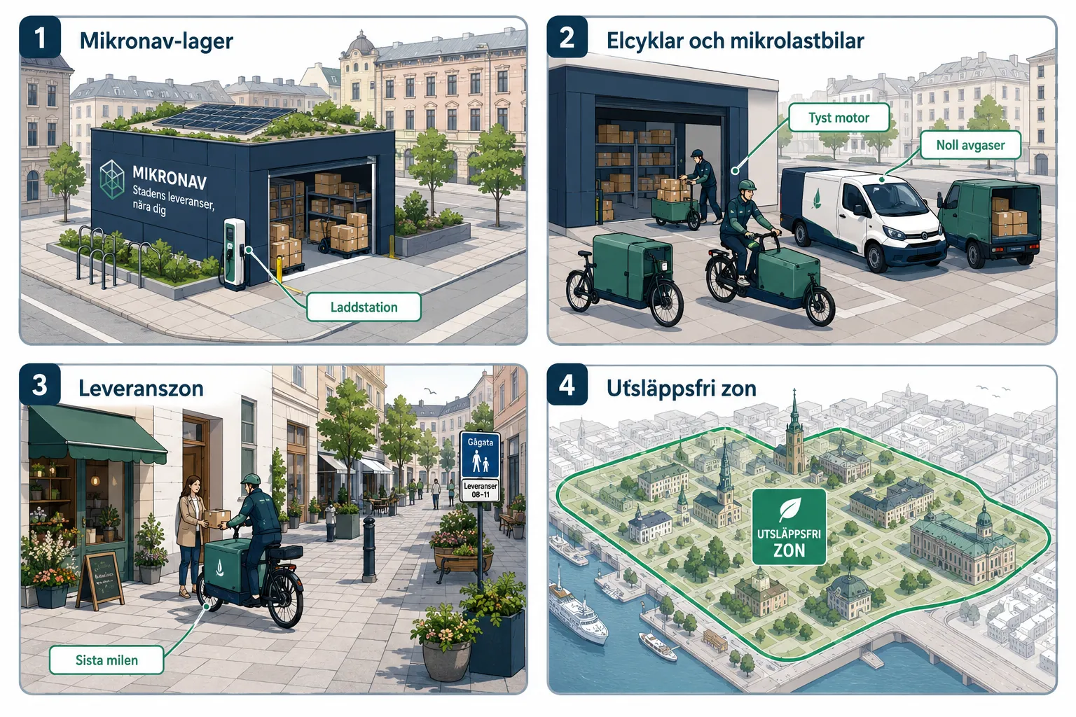 Urbana mikronav för logistik: Tysta och utsläppsfria leveranser i stadskärnan 1 Hur fungerar tysta leveransfordon i stadskärnan?