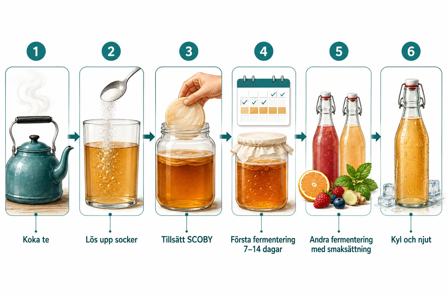Fermentering i köket: Brygg din egen kombucha med egna smaksättningar 1 Hur gör man kombucha hemma steg för steg