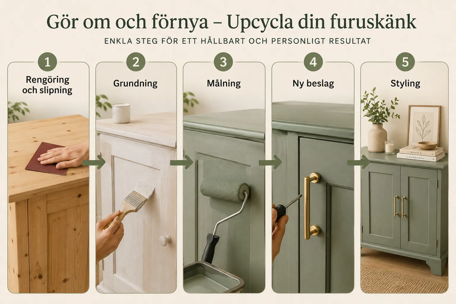 Hur gör man upcycling på gamla furumöbler steg för steg