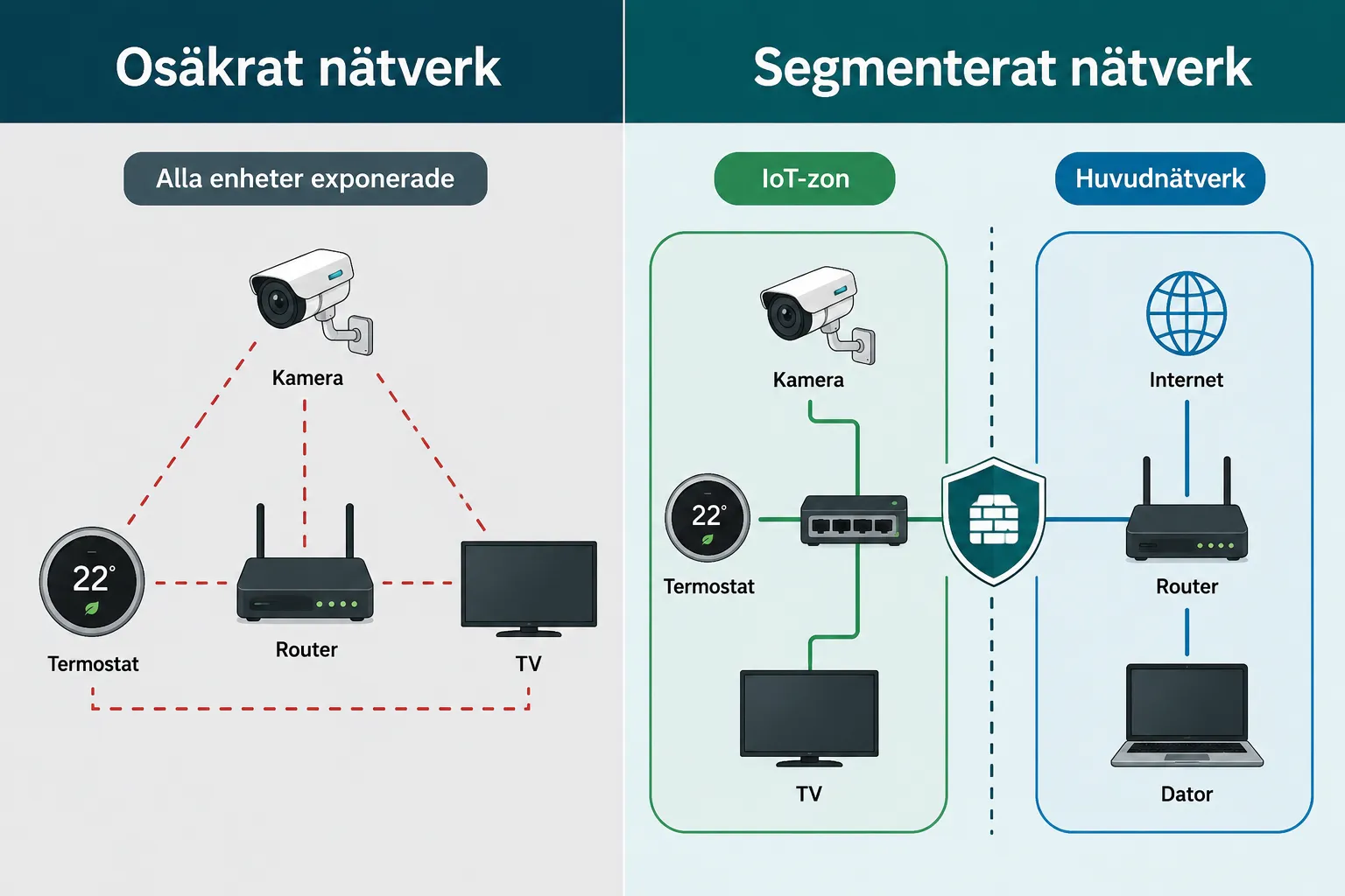 Hur skapar jag ett separat nätverk för smarta hemenheter?