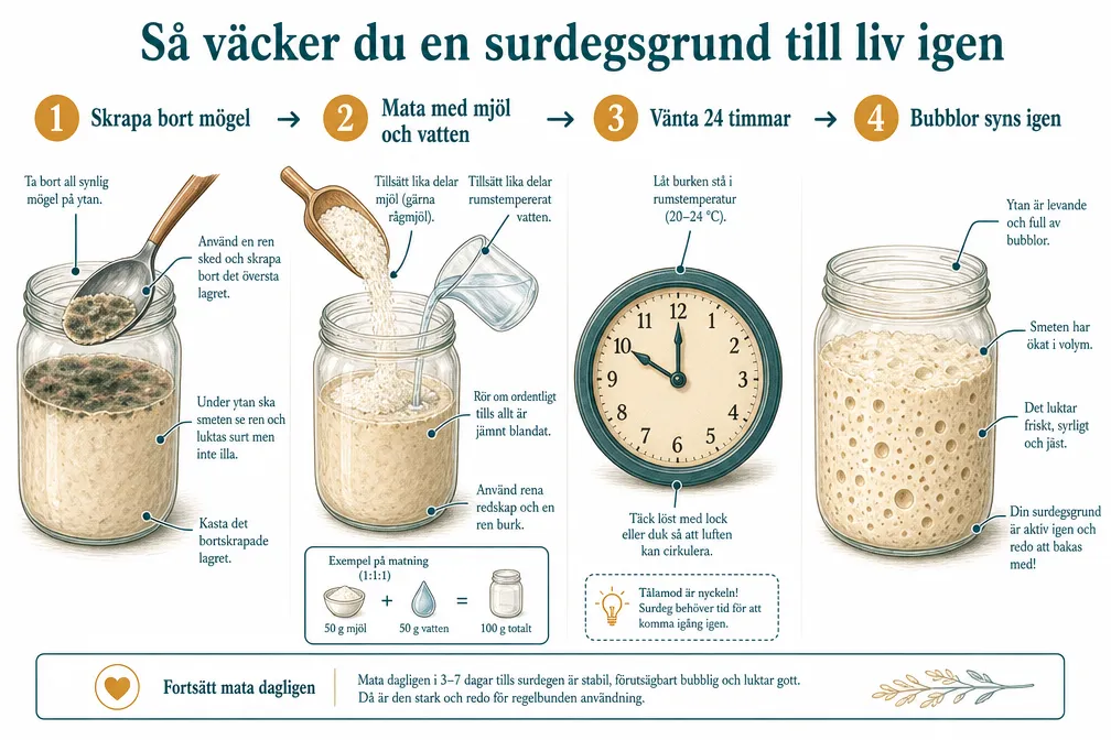 Surdegsakuten: Så väcker du liv i en bortglömd surdegsgrund steg för steg