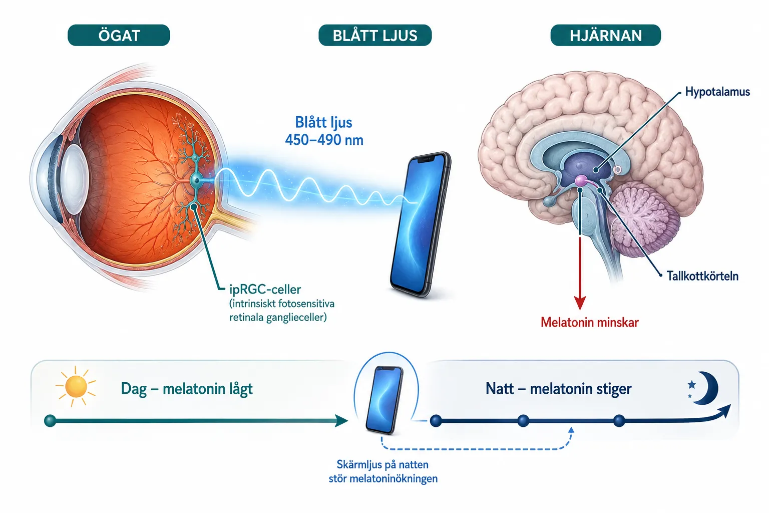 Skärmljus och melatonin: Så påverkar det blå ljuset din djupsömn 1 Vad är blått ljus och hur påverkar det melatoninproduktionen