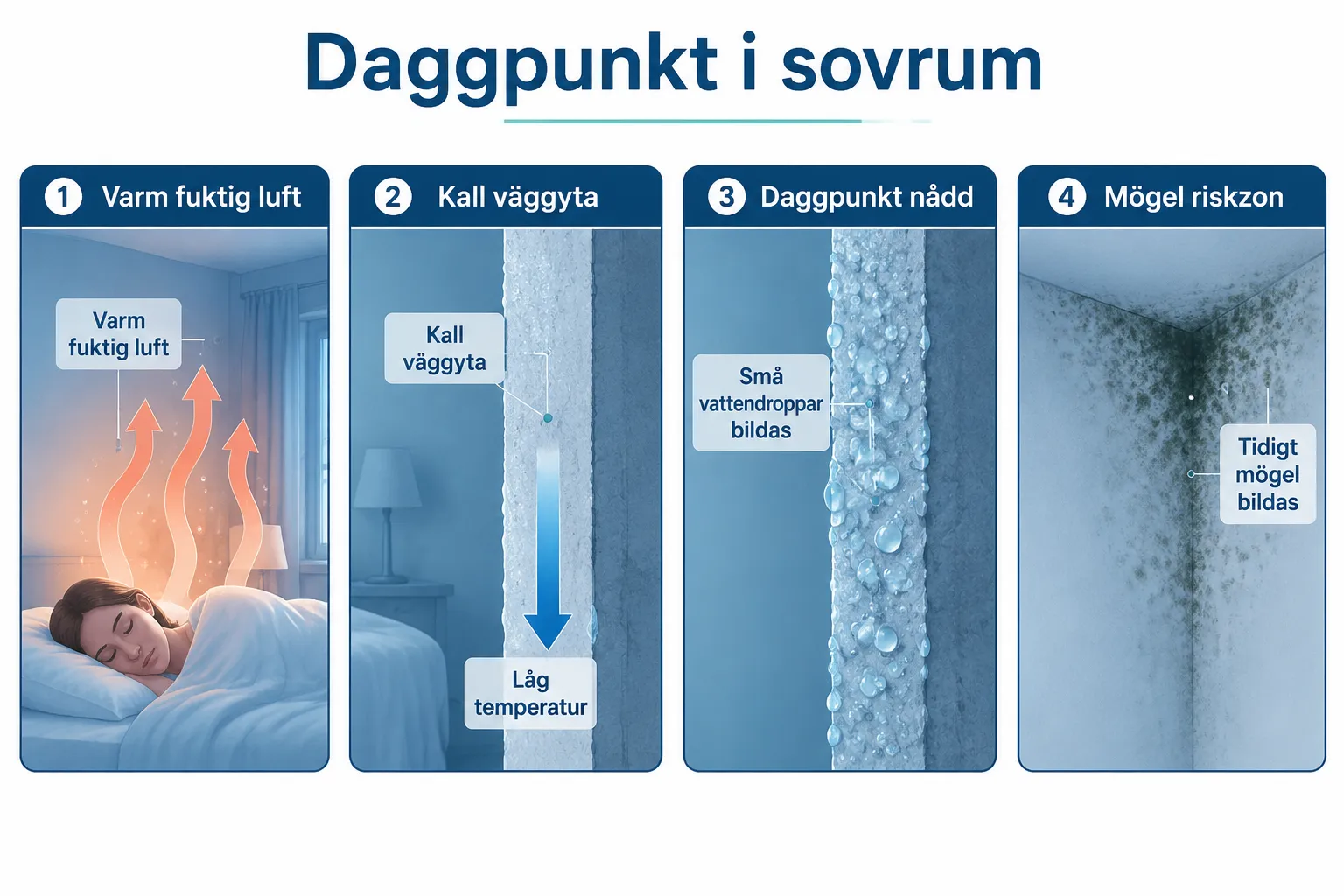 Daggpunkten i sovrummet: Minska fukt och undvik mögel med rätt vädring 1 Vad är daggpunkten och varför är det viktigt i sovrummet