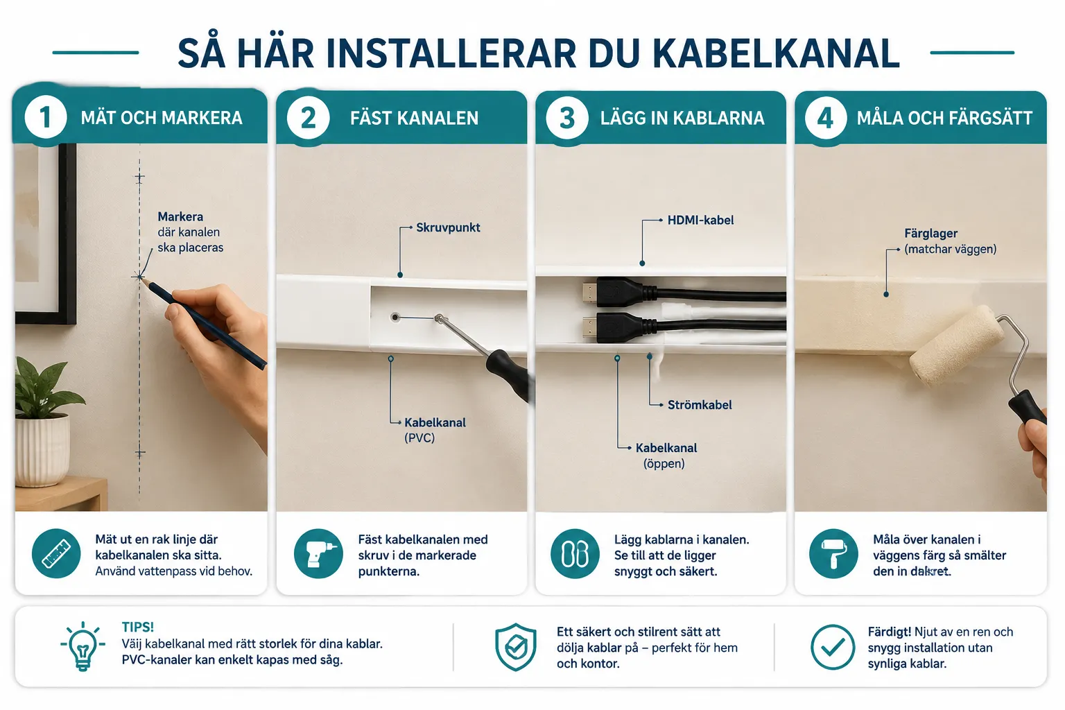 Snygg döljning av sladdar: Estetiska lösningar för hemmabions kabeltrassel 1 Vad är de bästa sätten att dölja kablar bakom TV:n?