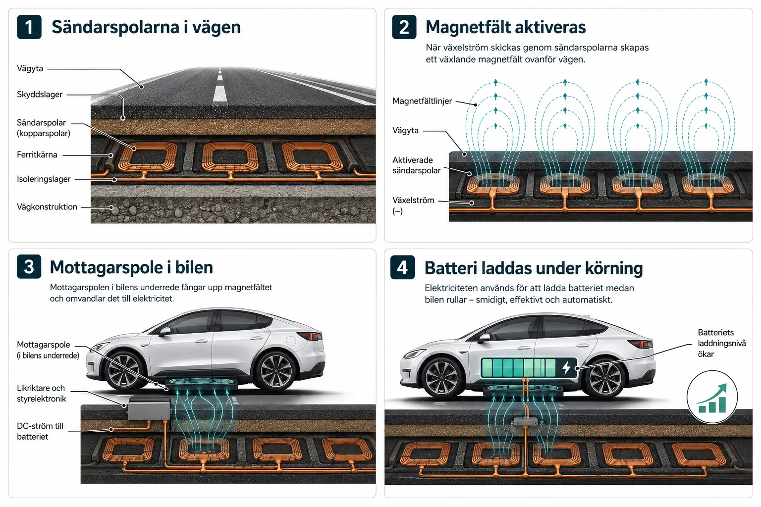 Induktiv laddning under körning: Är dynamiska elvägar lösningen? 1 Vad är induktiv laddning under körning och hur fungerar det?