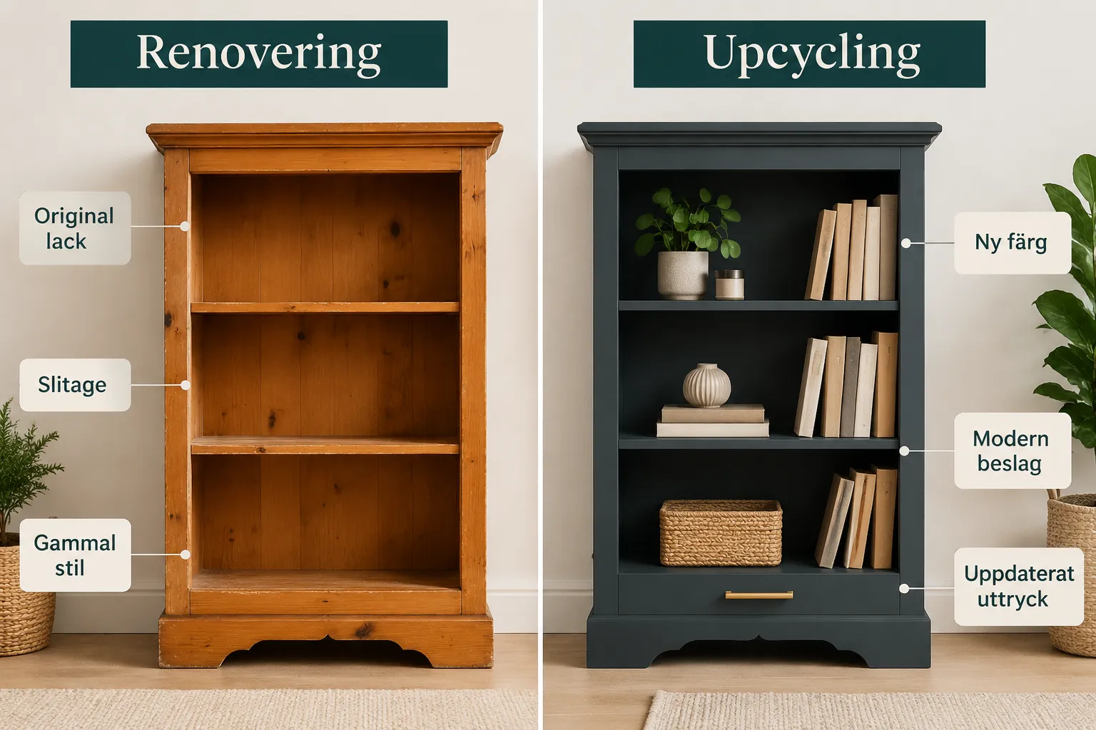 Vad är upcycling av möbler och hur skiljer det sig från renovering
