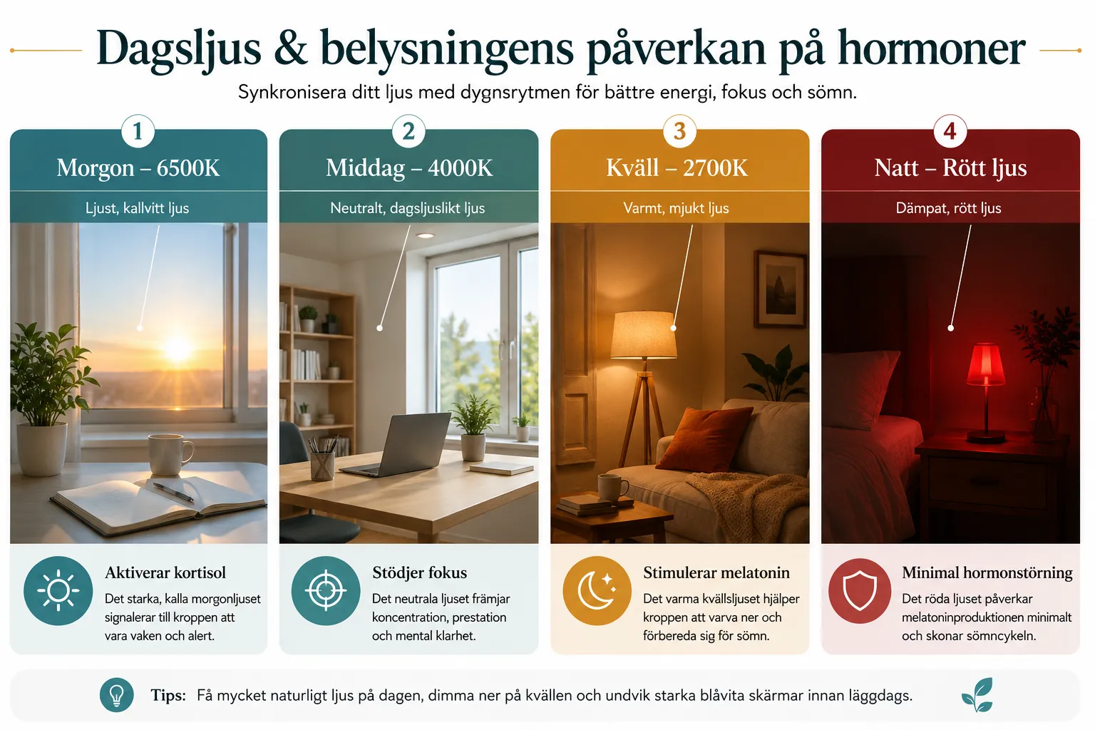 Belysningens inverkan på dygnsrytmen: Skapa en hormonvänlig hemmamiljö 1 Vilka lampor är bäst för dygnsrytmen?